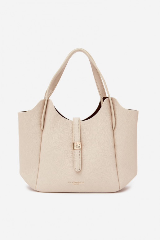 Bolsa de couro sintético em tom de areia brilhante Toffee