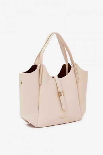 Bolsa de couro sintético em tom de areia brilhante Toffee 2