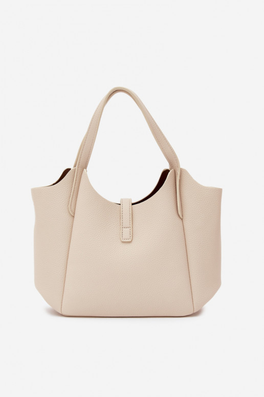 Bolsa de couro sintético em tom de areia brilhante Toffee