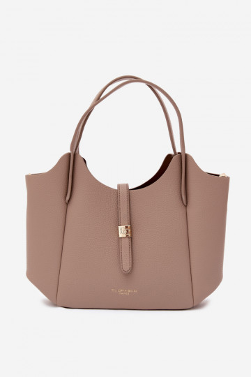 Bolsa de couro sintético em tom de marfim Toffee