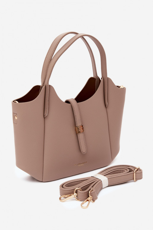 Bolsa de couro sintético em tom de marfim Toffee