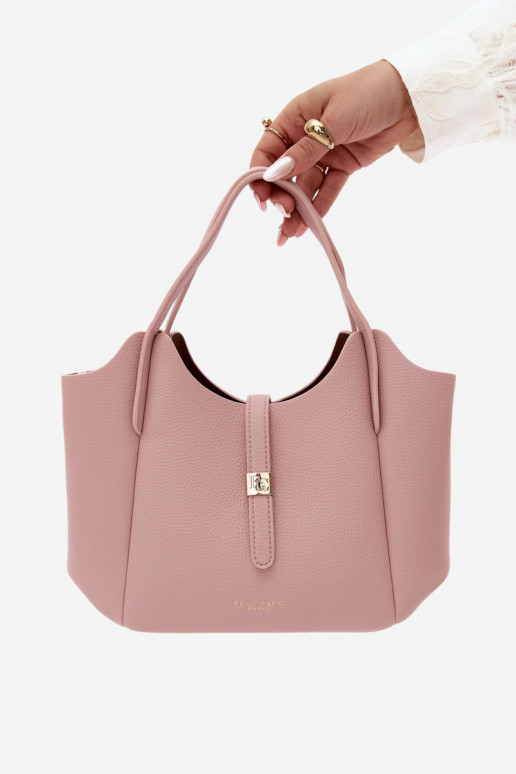 Bolsa de couro sintético rosa Toffee