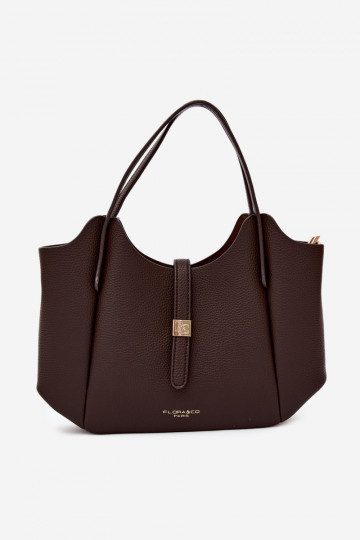 Bolsa de couro sintético em tom de chocolate Toffee