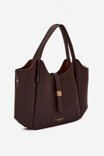 Bolsa de couro sintético em tom de chocolate Toffee 2