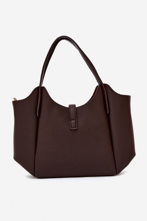 Bolsa de couro sintético em tom de chocolate Toffee