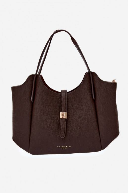 Bolsa de couro sintético em tom de chocolate Toffee