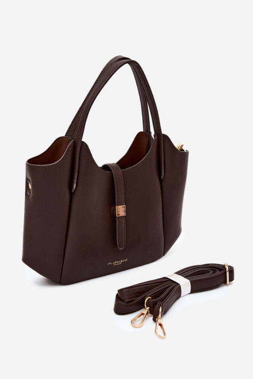Bolsa de couro sintético em tom de chocolate Toffee