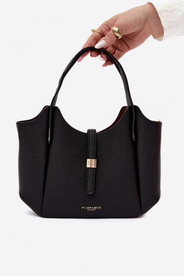 Bolsa preta de couro sintético Toffee