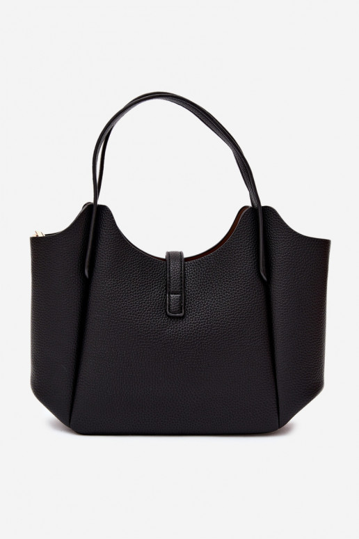Bolsa preta de couro sintético Toffee