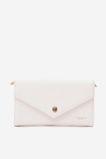 Bolsa carteira estilo envelope branca com fitas decorativas Pauline 2