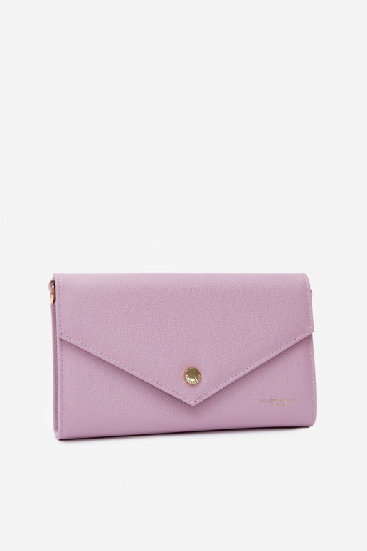 Bolsa carteira estilo envelope roxa com fitas decorativas Pauline