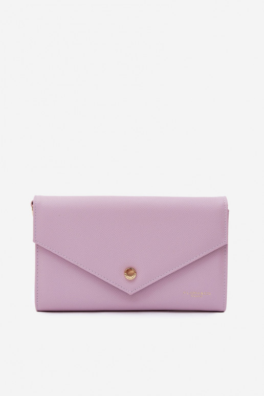 Bolsa carteira estilo envelope roxa com fitas decorativas Pauline