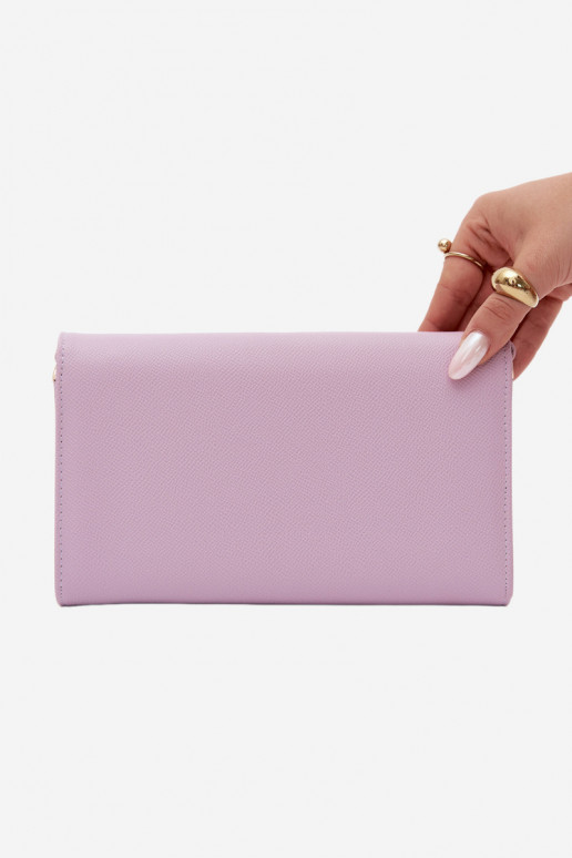 Bolsa carteira estilo envelope roxa com fitas decorativas Pauline