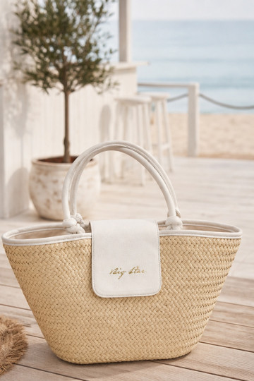 Bolsa trançada Big Star RR574214 em areia-branco