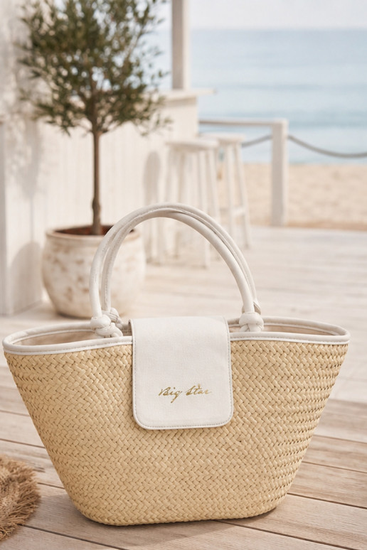 Bolsa trançada Big Star RR574214 em areia-branco