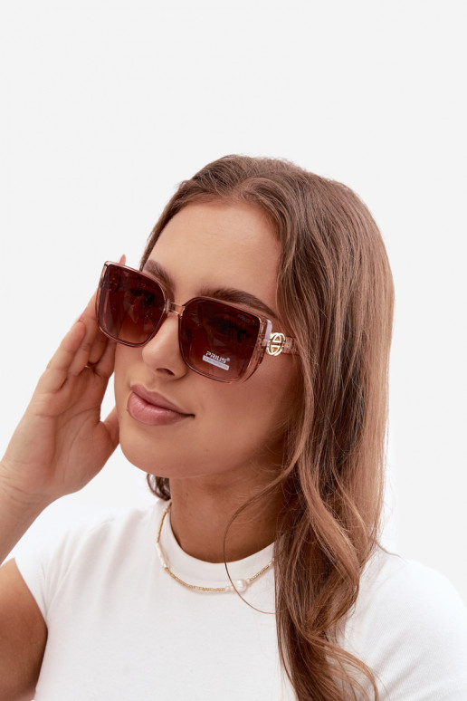 Óculos de sol com detalhes decorativos na cor rosa