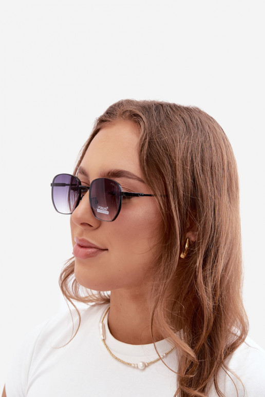 Óculos de sol com armação fina UV 400 na cor preta