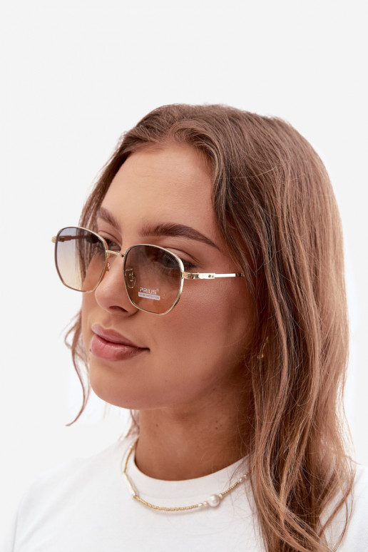 Óculos de sol com armação fina UV 400 na cor amarela