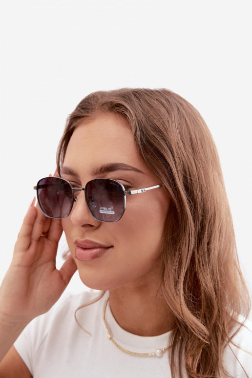 Óculos de sol com armação fina UV 400 na cor azul escuro