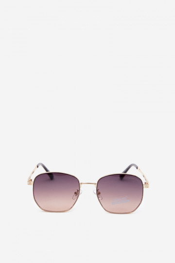 Óculos de sol com armação fina UV 400 na cor castanha 2