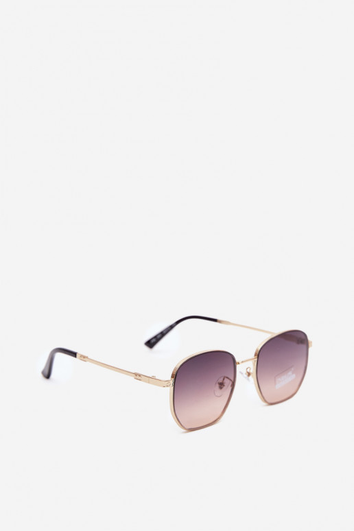 Óculos de sol com armação fina UV 400 na cor castanha