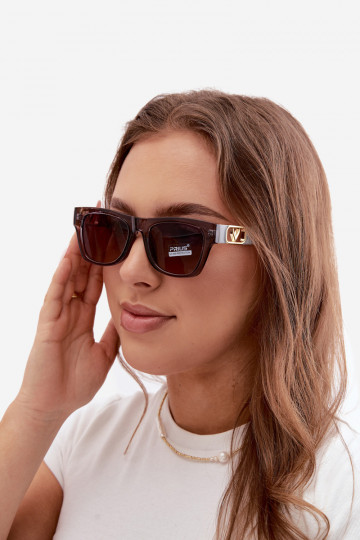 Óculos de sol femininos com filtro UV na cor cinza