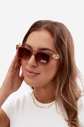 Óculos de sol femininos com filtro UV na cor rosa
