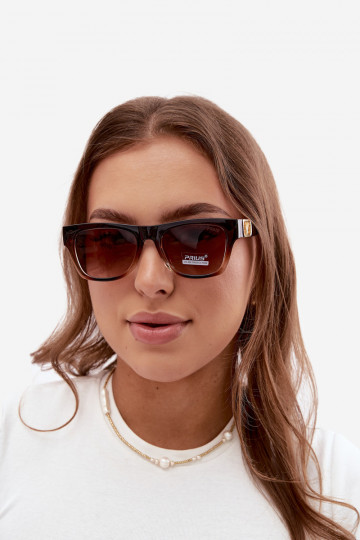 Óculos de sol femininos com filtro UV na cor castanha