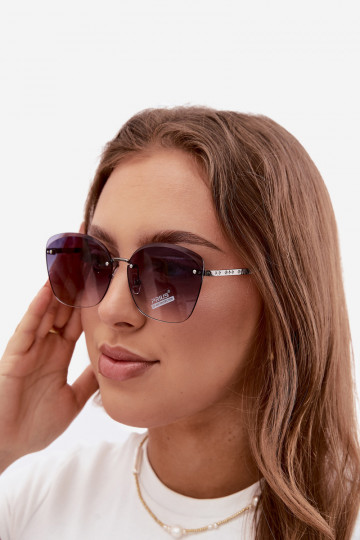 Óculos de sol sem armação com filtro UV 400 na cor preta