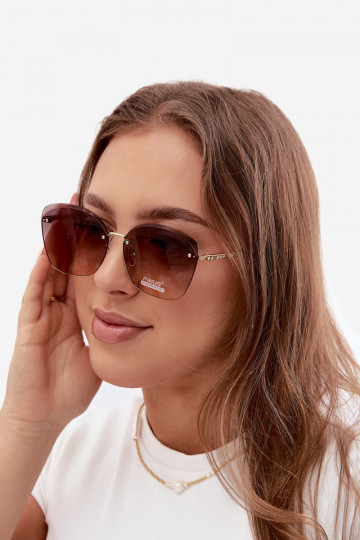 Óculos de sol sem armação com filtro UV 400 na cor castanha