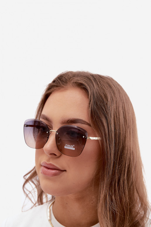Óculos de sol sem armação com filtro UV 400 na cor marrom escuro