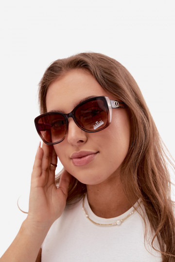 Óculos de sol femininos em estilo gato na cor marrom