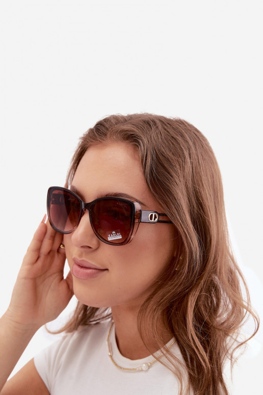Óculos de sol femininos em estilo gato na cor marrom