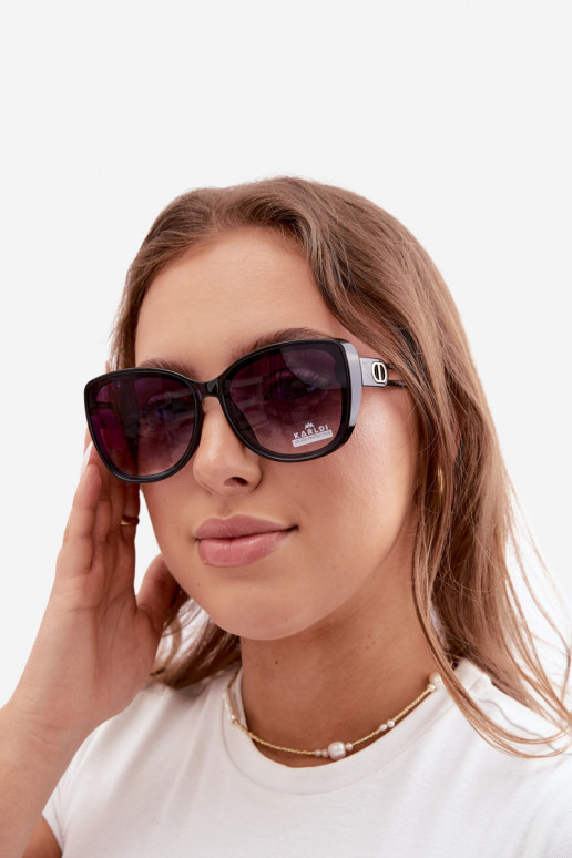 Óculos de sol femininos em estilo gato na cor preta