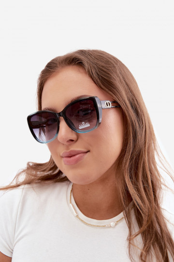Óculos de sol femininos em estilo gato na cor azul
