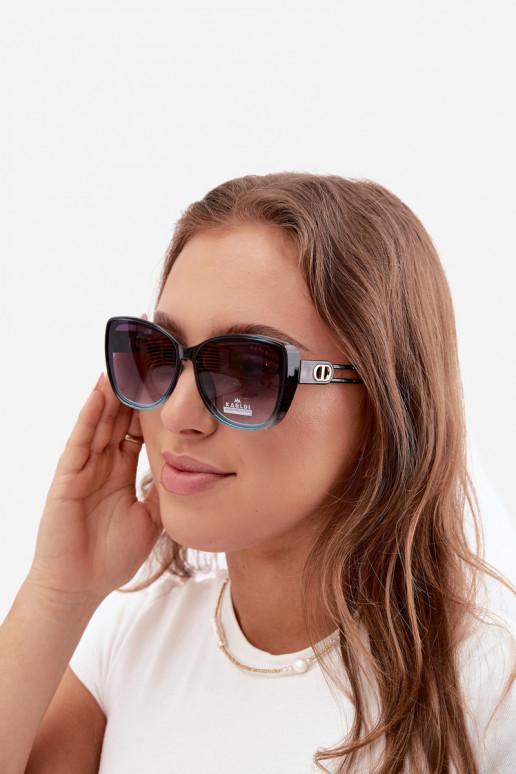 Óculos de sol femininos em estilo gato na cor azul