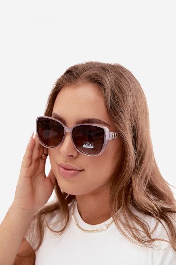 Óculos de sol femininos em estilo gato na cor roxa