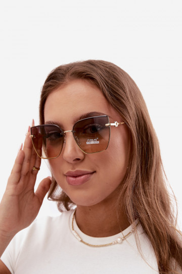 Óculos de sol sem armação em estilo gato com filtro UV 400 na cor amarela