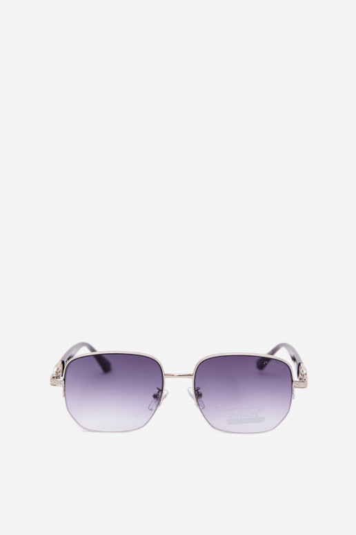 Óculos de sol com armação fina e filtro UV na cor cinza-preto