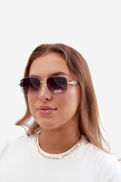 Óculos de sol com armação fina e filtro UV na cor cinza-preto