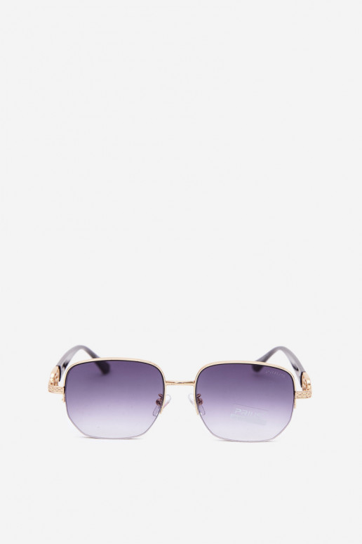 Óculos de sol com armação fina e filtro UV, dourado-preto