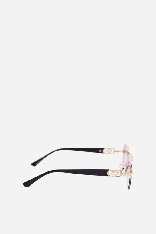 Óculos de sol com armação fina e filtro UV, dourado-preto