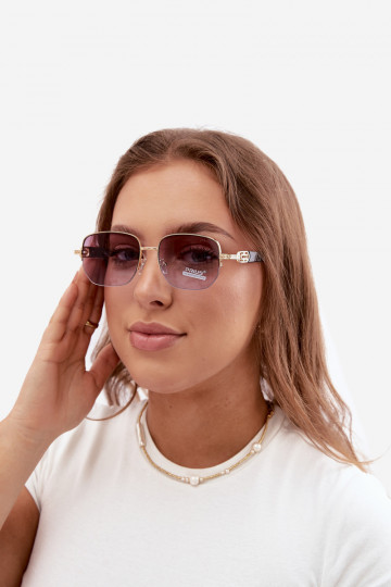 Óculos de sol com armação fina e filtro UV, roxo