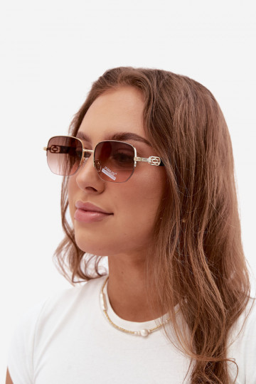 Óculos de sol com armação fina e filtro UV, rosa
