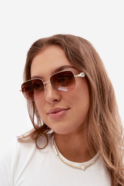 Óculos de sol com armação fina e filtro UV, rosa