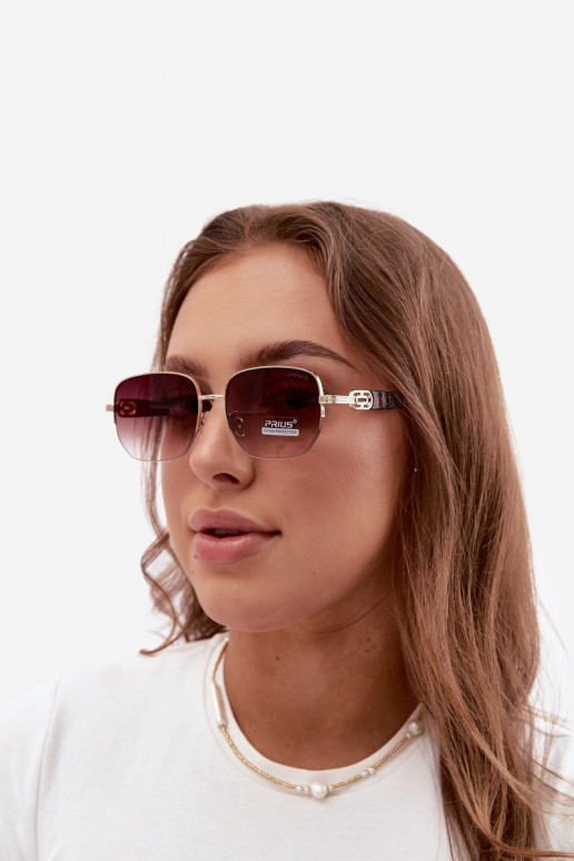 Óculos de sol com armação fina e filtro UV, marrom