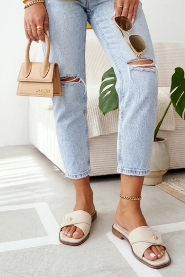 Tamancos elegantes marrons femininos com enfeite Prudence 2