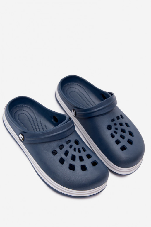 Tamancos leves masculinos azul escuro MileĮay