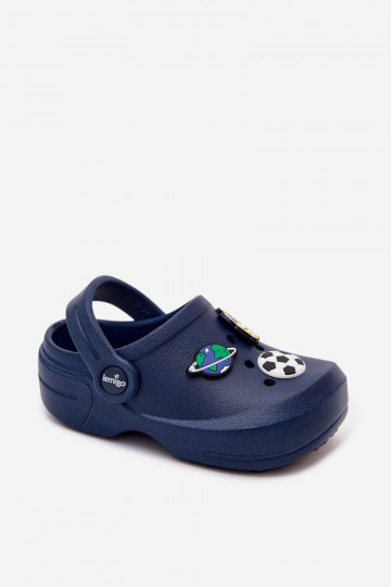 Tamancos leves masculinos azul escuro com fivelas LEMIGO COSMO