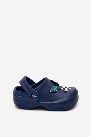 Tamancos leves masculinos azul escuro com fivelas LEMIGO COSMO 2
